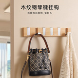 bydoll 门后挂钩免打孔衣服包包收纳架卧室门木纹挂衣钩置物挂衣架