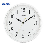 卡西欧（CASIO）挂钟客厅创意家用钟表简约圆形壁钟卧室扫秒时钟 挂墙石英钟表 IQ-88-7PF白色