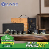 苏氏陶瓷（SUSHI CERAMICS）手绘彩画茶具提梁茶壶配精美干泡茶盘小茶叶罐7件功夫茶具套装