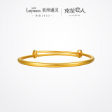 莱绅通灵克拉恋人黄金足金福至圆满手镯古法三金大盘金生日礼物送女友 黄金手镯 成人款约8.7g（实际收到金重多退少补）