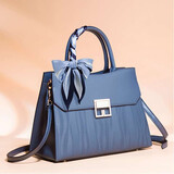 礼想派结婚包中秋节礼物送母亲妈妈实用女包中年女士手提包婆婆生日礼物 优雅蓝+礼盒装【丝巾+礼品袋】