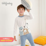 小狗比格儿童内衣套装男纯棉春秋宝宝秋衣秋裤婴儿睡衣女打底家居服 1475斑马款 100 cm适合2-3岁