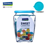 GLASSLOCK玻璃罐带盖杂粮储物收纳茶叶罐糖果罐食品密封罐 815ml天蓝色