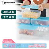 特百惠（Tupperware）长方形冷冻1.7L保鲜盒6件套食品级冰箱密封礼盒送礼颜色随机