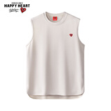 查尔斯桃心夏季坎肩男士背心宽肩宽松健身运动汗衫无袖t恤 杏色 XL 