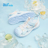 361°儿童凉鞋2025夏季男女童3-12岁透气防撞包头沙滩凉鞋 蓝 38