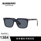 BURBERRY博柏利巴宝莉简约眼镜显脸小男款太阳镜墨镜0BE4337F 379987深蓝色镜片