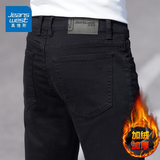 真维斯（Jeanswest）牛仔裤男修身直筒秋冬季新款潮流柔软棉弹舒适休闲男士长裤子男 2108黑色-加绒 32 码(2尺5)