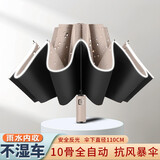 呈爱超大号反向伞加大晴雨伞10骨全自动折叠雨水内收免湿车车载商务伞 梧桐米（加大10骨）