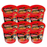 三养（SAMYANG）火鸡面炸酱面韩国超辣奶油混合口味进口干拌面变态辣泡面方便面 双倍辣火鸡面桶装70g*6杯