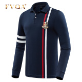 FVQA高尔夫球服装男长袖T恤翻领POLO衫休闲运动球衣高尔夫男装春秋 藏青色z L
