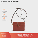 CHARLES&KEITH复古绗缝单肩包斜挎包盒子包包女包生日礼物CK2-80701182 CK2-80701182-1Mocha深咖啡色 S