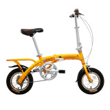 GOGOBIKE构构12寸男女式成人学生小型迷你便携超轻铝合金小轮折叠自行车 12寸铝仙子 芒果黄