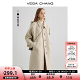 VEGA CHANG毛呢大衣女中长款2024冬新款爱心扣高级感外套 燕麦色 XS