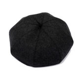 趣仕达新品老人毛呢八角帽老头帽子男薄款老人男士贝雷帽中老年爸爸画家帽春夏布帽八角帽 无舌深灰色(呢) L(59-60cm)