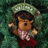 TaTanice 圣诞装饰品圣诞花环圣诞节橱窗氛围场景布置门挂藤条麋鹿