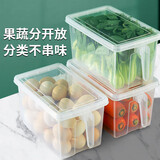 收米蔬菜冷冻厨房透明抽屉式密封储物盒鸡蛋盒带盖 冰箱收纳盒 单件装 1.4L 带盖