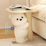 辰鱼创意客厅暴力熊落地摆件沙发边几托盘床头电视柜装饰乔迁新居礼品 【AI蓝牙款】四叶草小熊-卡其色