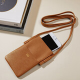 LEATHEROLOGY真皮随身斜挎手机包女旅行证件复古护照袋迷你小卡包零钱包可定制 棕黄色