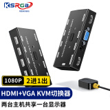 可思未来 HDMI/VGA KVM切换器 2进1出高清带桌面控制器 共享一套键鼠与显示器（HDMI输出）KS-D-SDI15