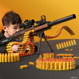 kidsdeer玩具枪男孩玩具加特林软弹突击步抢电动连发射儿童生日新年礼物 手动84发透明灯光版M416