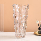 蒂拉 欧式描金创意简约透明玻璃花瓶水养花百合北欧网红客厅插花摆件 大号花瓶高30cm