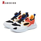 ABC KIDS童鞋春秋大网眼透气耐磨运动鞋旋转纽扣时尚男童校园鞋女童休闲鞋 白橘(桔) 春季单网 33码 适合脚长约20.3cm