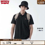 Levi's李维斯情侣同款短袖POLO衫休闲商务时尚轻薄舒适 黑色0005 S