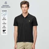 布克兄弟（BrooksBrothers）男夏季金羊刺绣珠地网眼修身短袖Polo衫 0004-黑色 S