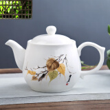 祥燕（xiangyan） 大容量家居茶壶带过滤网1000ml办公茶水壶大号泡茶壶青瓷冷水壶 秋叶鸣蝉