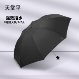 天堂伞雨伞折叠小巧便携男女晴雨两用防晒太阳伞遮阳伞广告印字logo定制 加大新款- 黑色