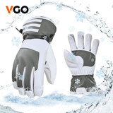 位高 Vgo -20度适用滑雪手套男冬季户外运动羊皮防水保暖GA2446FW-M 灰色 L（掌围22.8-23.5 中指8.2-8.4）