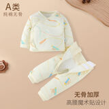贝乐咿初生婴儿秋冬季薄棉衣0-3月宝宝保暖衣服新生儿夹棉加厚薄棉套装