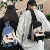 捷如风斜挎包单肩包男新款胸包帆布包休闲挎包大容量邮差包学生小背包