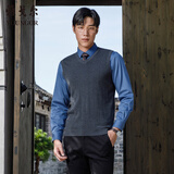 雅戈尔（YOUNGOR）羊毛背心男中青年男毛衫马甲背心 深灰 XL 110cm