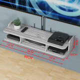 麒邦顿免打孔客厅电视墙上机顶盒架置物架路由器光猫wifi收纳盒壁挂隔板 【60cm升级纹理款】