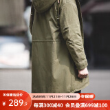 马登工装 美式复古M51鱼尾风衣军大衣派克服棉服中长款外套连帽男 军绿色（版型较为宽松） S