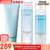 兰芝（LANEIGE）水库凝肌套装透润水乳2件套水乳霜精华套盒兰芝女护肤品礼盒韩国 清盈水200+乳液120+洗面奶150