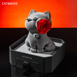 Cat&Rose永生花猫咪礼盒生日礼物送女友结婚表白玫瑰真花家居高级感摆件