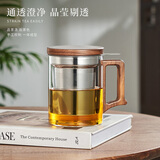 泥也泡茶杯玻璃茶水分离水杯绿茶杯带把带过滤男士办公杯