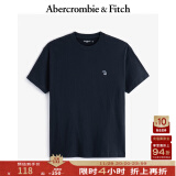 ABERCROMBIE & FITCH男装女装情侣装 简约经典小麋鹿圆领短袖黑色T恤KI124-9135 藏青色 L  (180/108A)