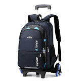 猫猫吉祥（Mao Mao Ji Xiang）大容量初中学生小学生拉杆书包3-5-6-9年级男孩手拉箱三轮爬楼梯 黑色（6轮可爬楼梯）