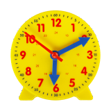 沪教 直径10cm钟表模型 时钟钟面 分针时针认识时间小学一二年级数学教具学具 三针联动 24时