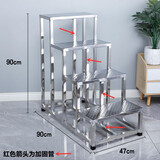 京卯枋不锈钢脚踏凳踩脚凳家用梯加厚踏步梯台阶小楼梯舞台梯洗车凳子 特厚不锈钢防滑面【四层】加固款