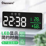 Dienmern LED电子时钟温湿度计高清 带闹钟电子温湿度计 壁挂两用