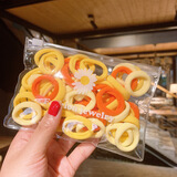 千宝莱儿童发圈皮筋弹性好扎头发头绳女韩版可爱毛巾圈发绳发饰女 4#黄色（50根装）