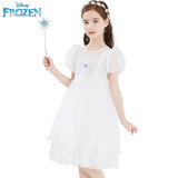 迪士尼（Disney）女童连衣裙儿童爱莎公主网纱裙小女孩节日表演裙 HXM092白色150cm