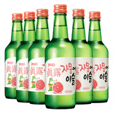 真露（JINRO）韩国烧酒 西柚味 360ml*6瓶 进口洋酒 果味酒 低度微醺