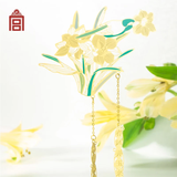 奉旨故宫文创 十二月花神-艺术书签金属书签 中国风 镂空创意学生礼品 生日礼物 一月 水仙
