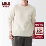 无印良品 MUJI 女式 含牦牛绒骆驼绒圆领毛衣 长袖针织衫秋 冬季 浅银灰色 XS-S 155/80A